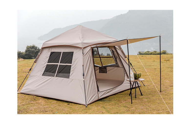Cheap Goat Tents Outdoor Automatic Tent 150D Oxford Cloth Portable 3 4 Persons Fast Build Camping Tent With Door Awning Tarp   